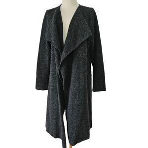 Baltic‎ Inspirations Wool Long Cardigan Sweater XL Charcoal Grey Open Front